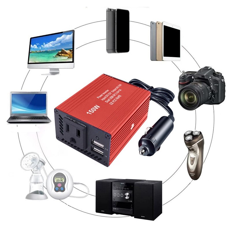 300W Omvormer Dc 12V Naar 110V Ac Auto Omvormer Met 3.1A Dual Usb Auto Adapter Ons plug