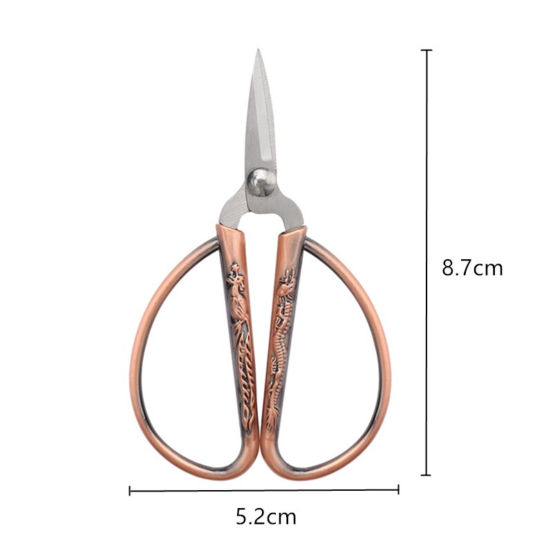 Sharp Stainless Steel Sewing Scissors for Fabric Golden Retro Craft Scissors DIY Sewing Tools Embroidery Scissors: Gray