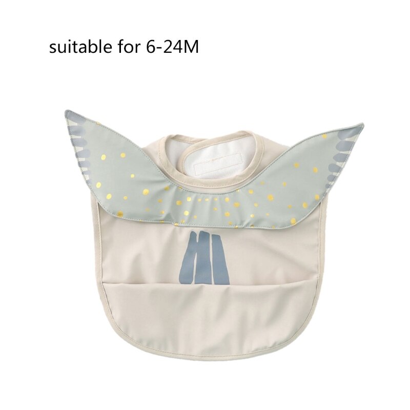 Zuigelingen Pu Leer Waterdicht Feeding Doek Baby Kwijlen Bib Burp Doek Met Pocket Tas Wasbaar Kinderen Tekening Schort
