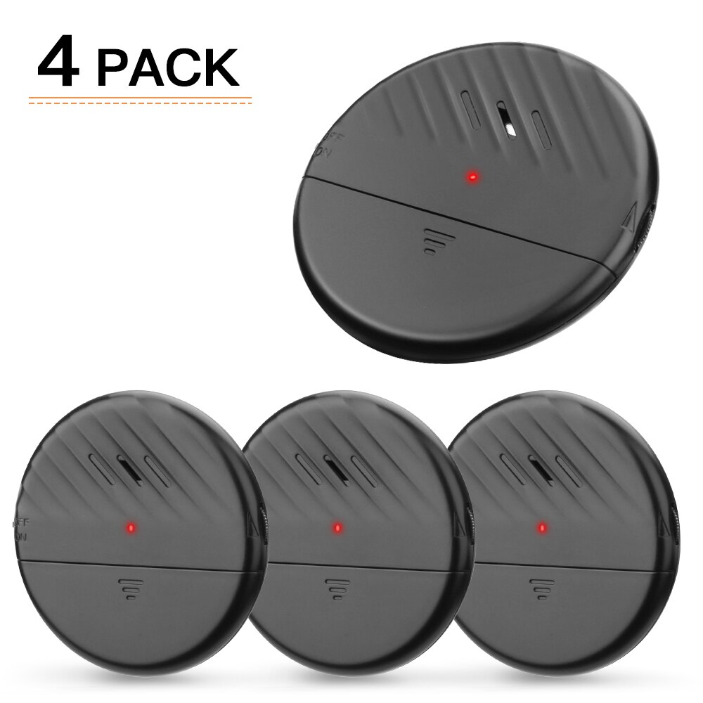 Elecpow Wireless Door Window Vibration Sensor Alarm 125dB Glass Break Anti-Theft Sensor Home Security Protection Alarm: Black 4PCS