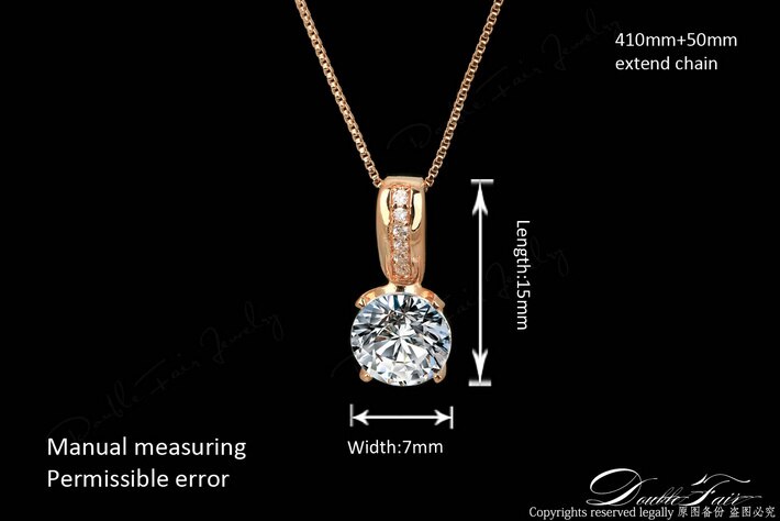Cz Stone Kettingen Hotsale Rose Gold Kleur Brand Vintage Zirconia Sieraden Voor Vrouwen DFN330