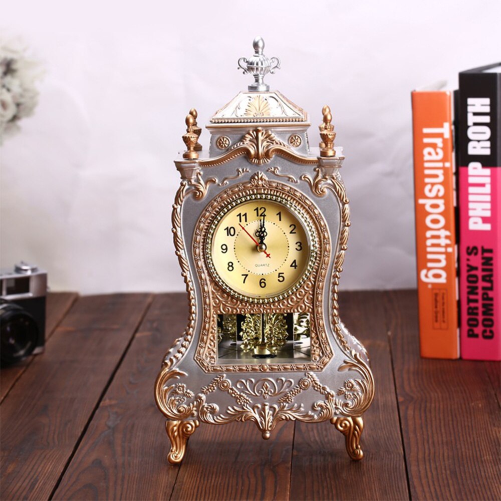 1Pc European Style Desk Clock Fashionable Decorative Table Clock Without Battery Archaistic Clock Decor Musical Time Be