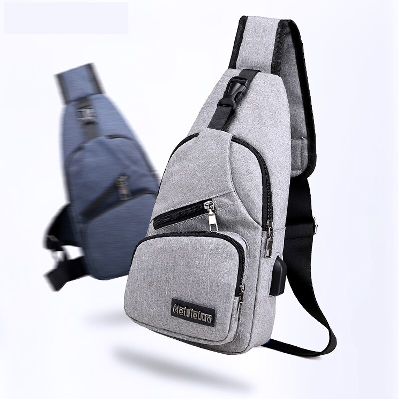 Shoulder Bags For Men USB Charging Crossbody Bag Male Anti Theft Chest Bag School Summer Short Trip Messengers Bag