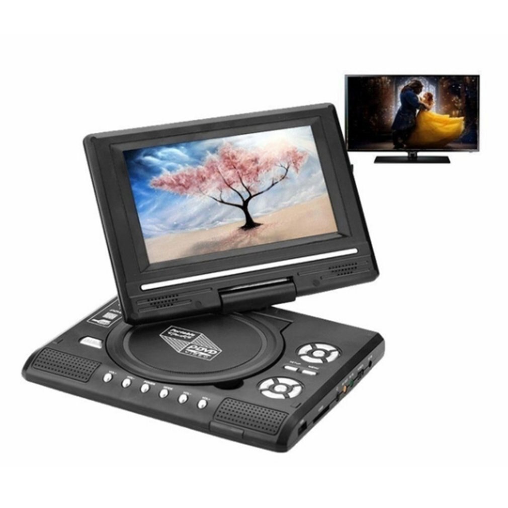 Mini televisor portátil con batería integrada, 9,8 pulgadas, DVD, función de memoria de apagado inteligente