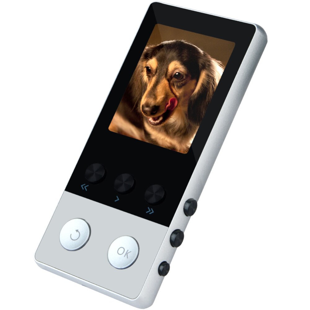 Luxury Metal MP4 Player Bluetooth Player Portable Slim MP3 MP4 Media 1.8 inch Touch Key FM Radio 8GB Music Player: Silver