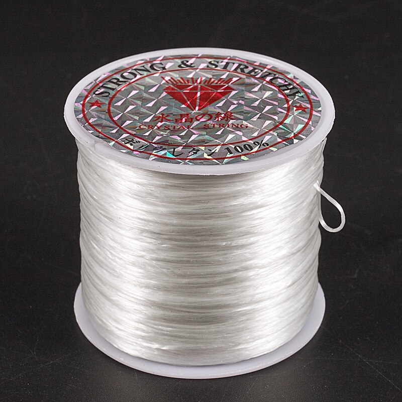 Witte elastische rekbare kristallijn sieraden kralen draad klos 100 meter