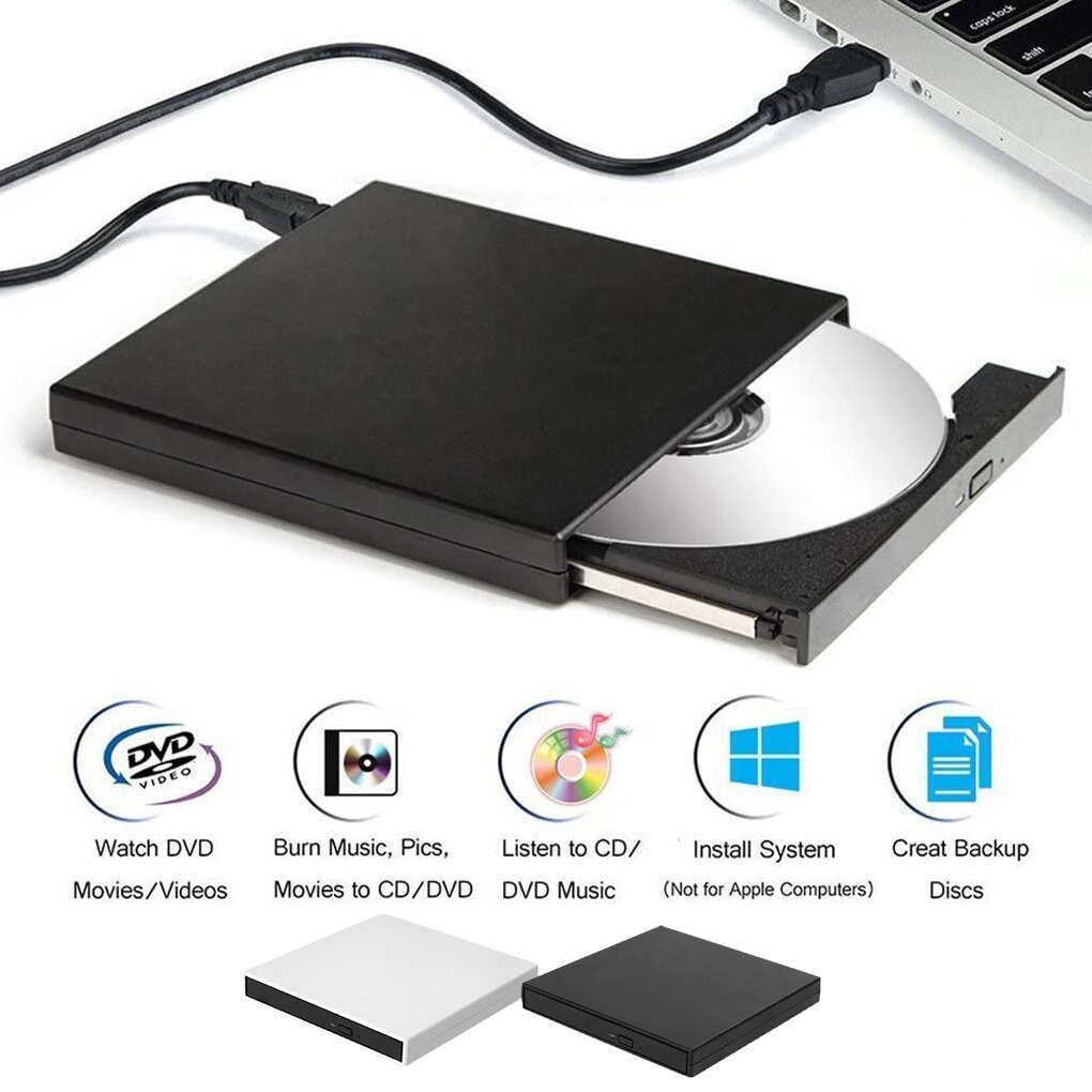 Kit de caja de unidad óptica USB 2,0, grabador de DVD, carcasa externa móvil, lector de quemador de CD para portátil, PC, escritor de CD