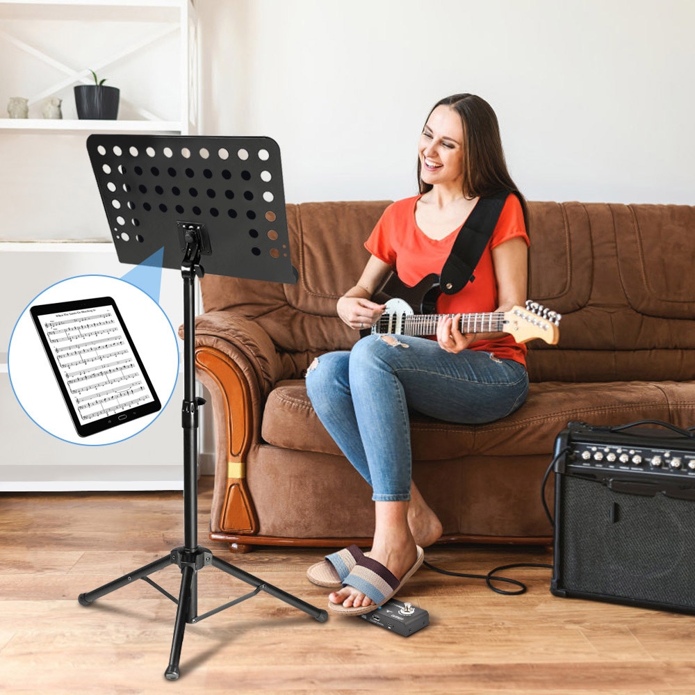 Lekato Draadloze Externe Pagina Tuner Pedaal Gitaar Effect Pedaal Pagina Turner Pedaal Voor Gitaar Looper Smartphones Tabletten