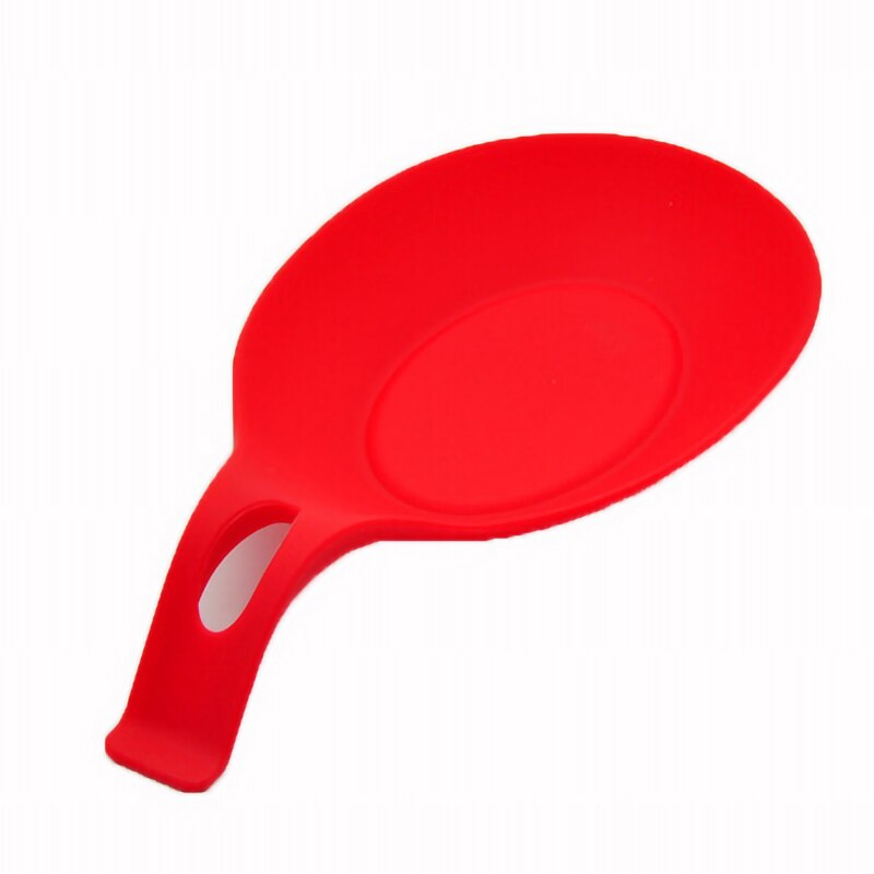 Keuken Tool Lepel Mat Koken Gereedschap Food Grade Silicone Hittebestendige Gebruiksvoorwerp Spatel Gadget Holder Isolatie Opslag Shelve: red