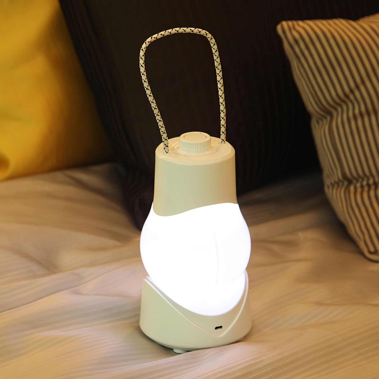 Lampada da comodino ricaricabile da campeggio con luce di emergenza ricaricabile Touch Control lampada da notte a luce notturna Wireless portatile adorabile creativa: white