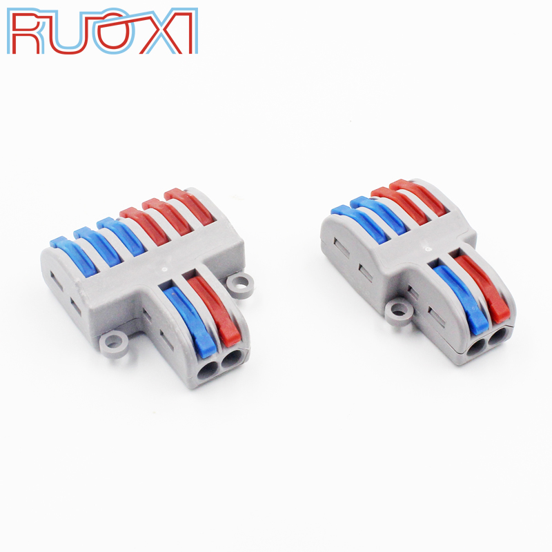 Cable Connector 2 Into 4/6 Splitter Cable Terminal Compact Wire Connector Screw Fixed Connector 2 in 4 Out / 6 Out 32A RUOXI