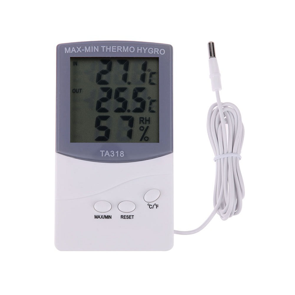 Digitale LCD thermometer C/F schakelbare binnen/buiten dual temperatuur alarm kamertemperatuur meter met sensor