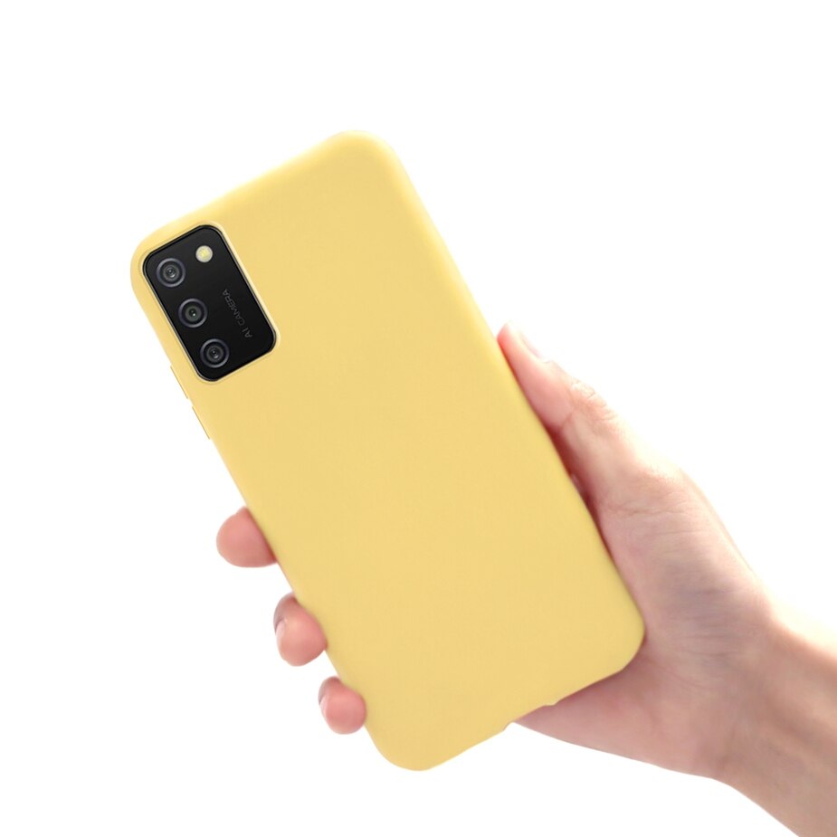 Soft Case Voor Samsung Galaxy A03s Case SM-A037F Leuke Candy Kleur Telefoon Gevallen Voor Samsung A03s Een 03 S A037F achterkant Schokbestendige: Yellow