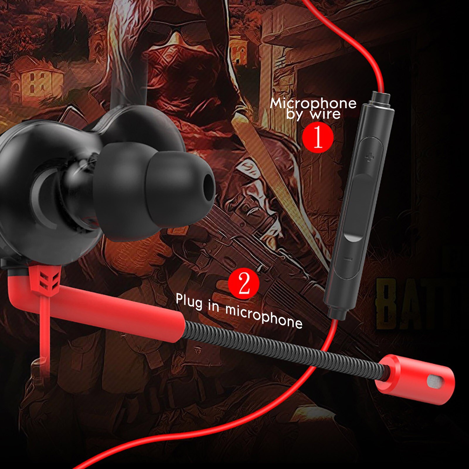 Portable Earphones Dynamic Noise Reduction InEar Wired Call Earphones