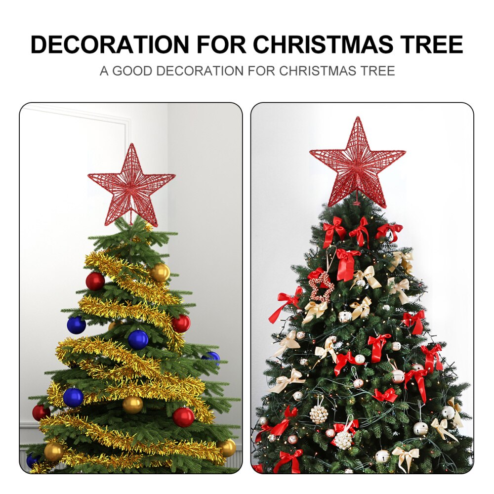 1pc superbes décorations de sapin de noël en fer forgé en forme d'étoile