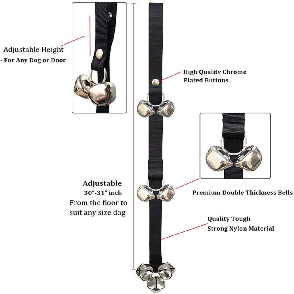 Dog Doorbell Rope Pet Safe Leash Rope Anti-Dog Grab Bite With Alarm Bells For Dog Training Safe Bite-resistant 1pc/2pcs optional