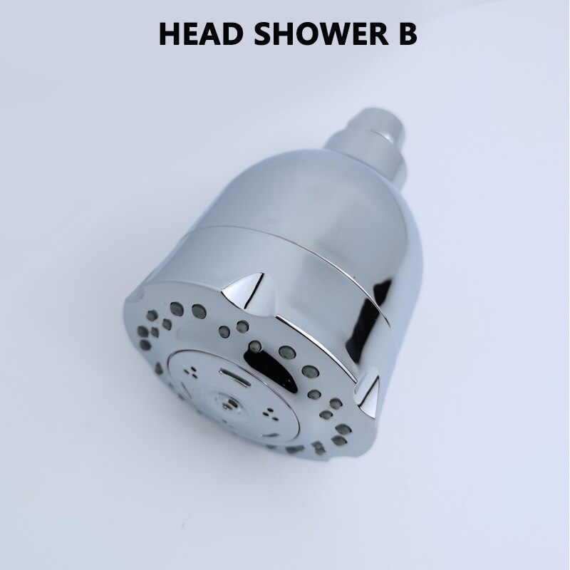 Overhead Top Shower Set ABS 3 Function 4 Inch Shower Solid Brass Cold Valve Shine Chrome Rainfall 1 Way Round Mixer Faucet: Shower B Only
