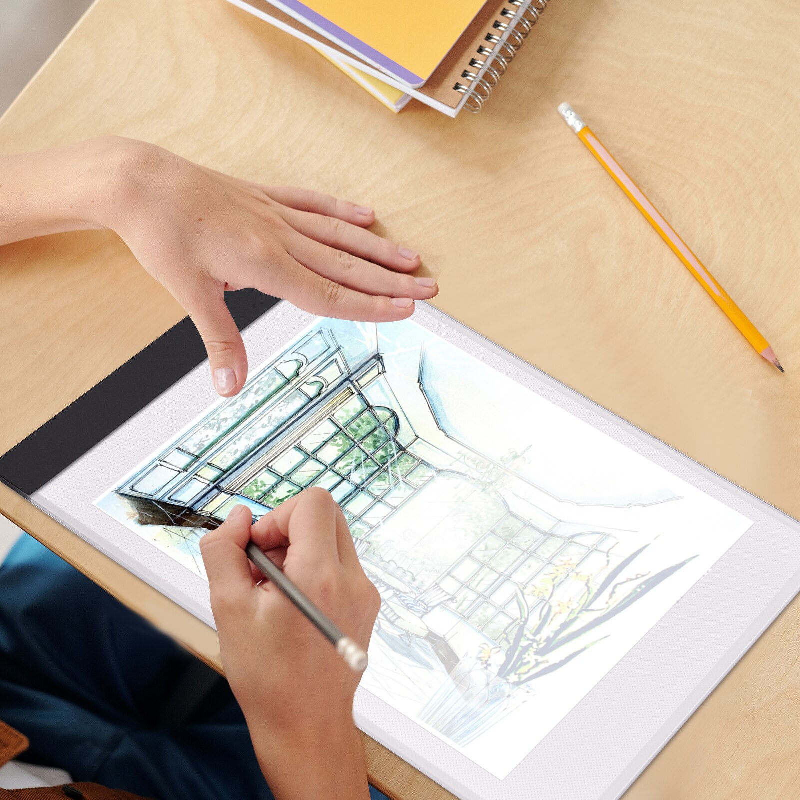 A4 LED Light Pad Tracer 3mm Ultra-Thin Drawing Board Copyboard Stepless Dimming USB Powered for Artist Animation Sketching