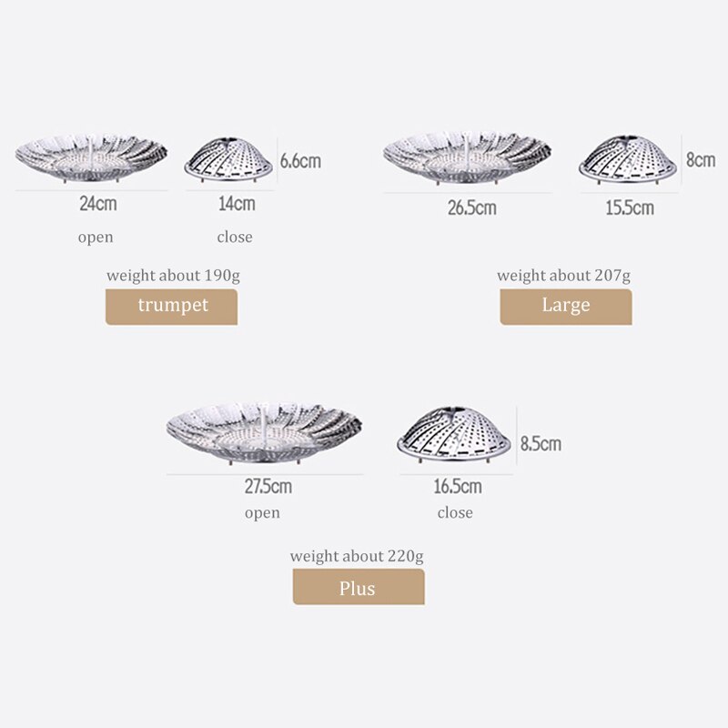 Stainless Steel Steam Basket Vegetable Kitchen Fruit Food Basket Mesh Steamer Rack Cooking Steam Accessories For Kitchen