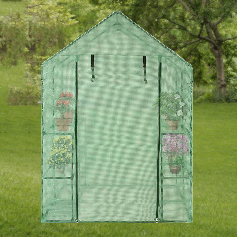 Mini invernadero portátil protector impermeable cubierta flor planta crece tienda PVC jardín invernadero cubierta (sin marco de hierro)