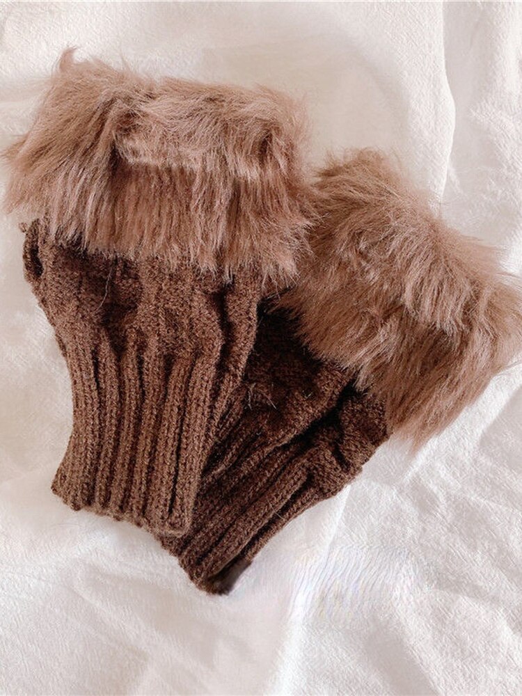 KOSAHIKI – chauffe-bras en fausse fourrure pour femme, accessoires Kawaii, doux et élastique, idéal pour l&#39;hiver, idéal pour les poignets, T2k