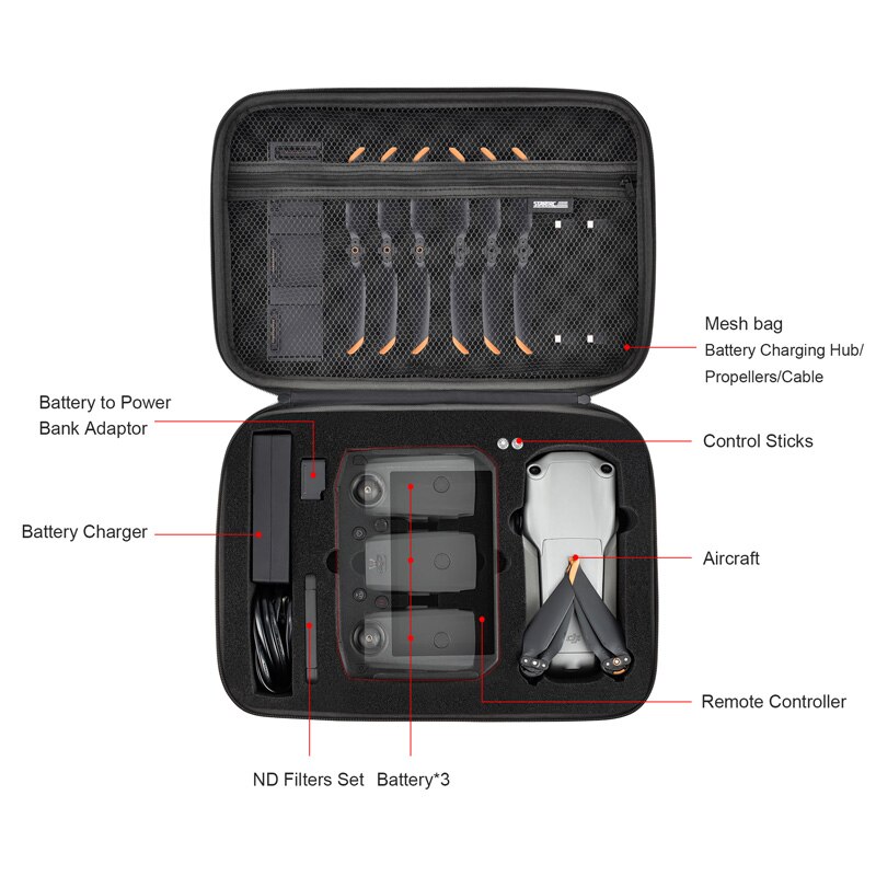 For DJI AIR 2S Drone Body Remote Controller with Screen Portable Storage Bag Mavic Air 2 Shoulder Big Capacity Handbag Accessory