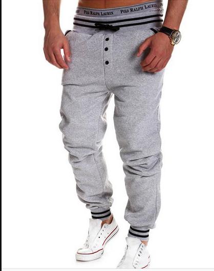 draussen-Sport, lockere jogginghose mit elastischem bund, dünne trainingshose für herren, lange basketballhose für herren Ich bin frühling: Grau / L