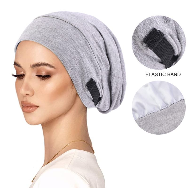 Stretch Breedgerande Pullover Muts Mode Verstelbare Gesp Onzichtbare Gesp Multifunctionele Effen Kleur Tulband Chemotherapie Cap