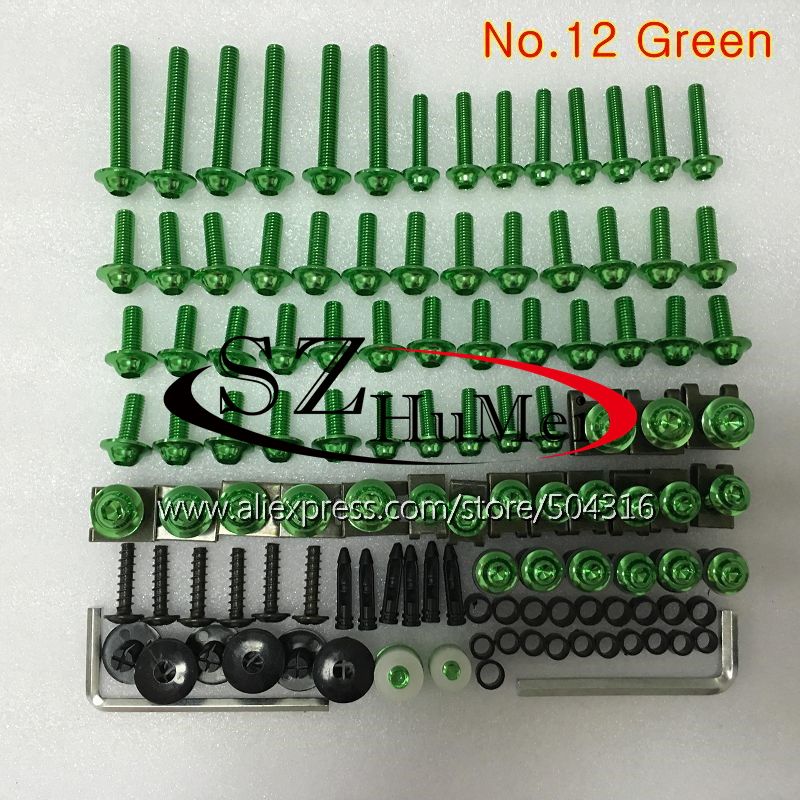 Kit complet de boulons de carénage pour suzuki gsxr 600 gsxr 750 01 02 03 gsxr 600 750 k1 r600 2001 2002 2003 vis et écrous de boulons de pare-brise: N ° .12