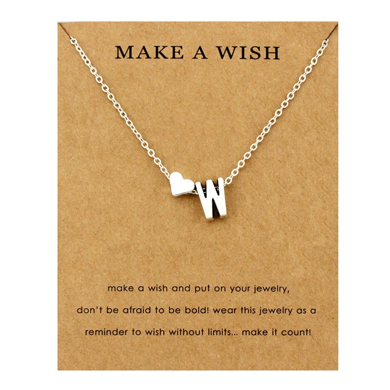 Initial 26 Letter Necklace Heart Necklaces Women Girl's Jewelry Friendship Christmas Birthday: Antique Gold Plated