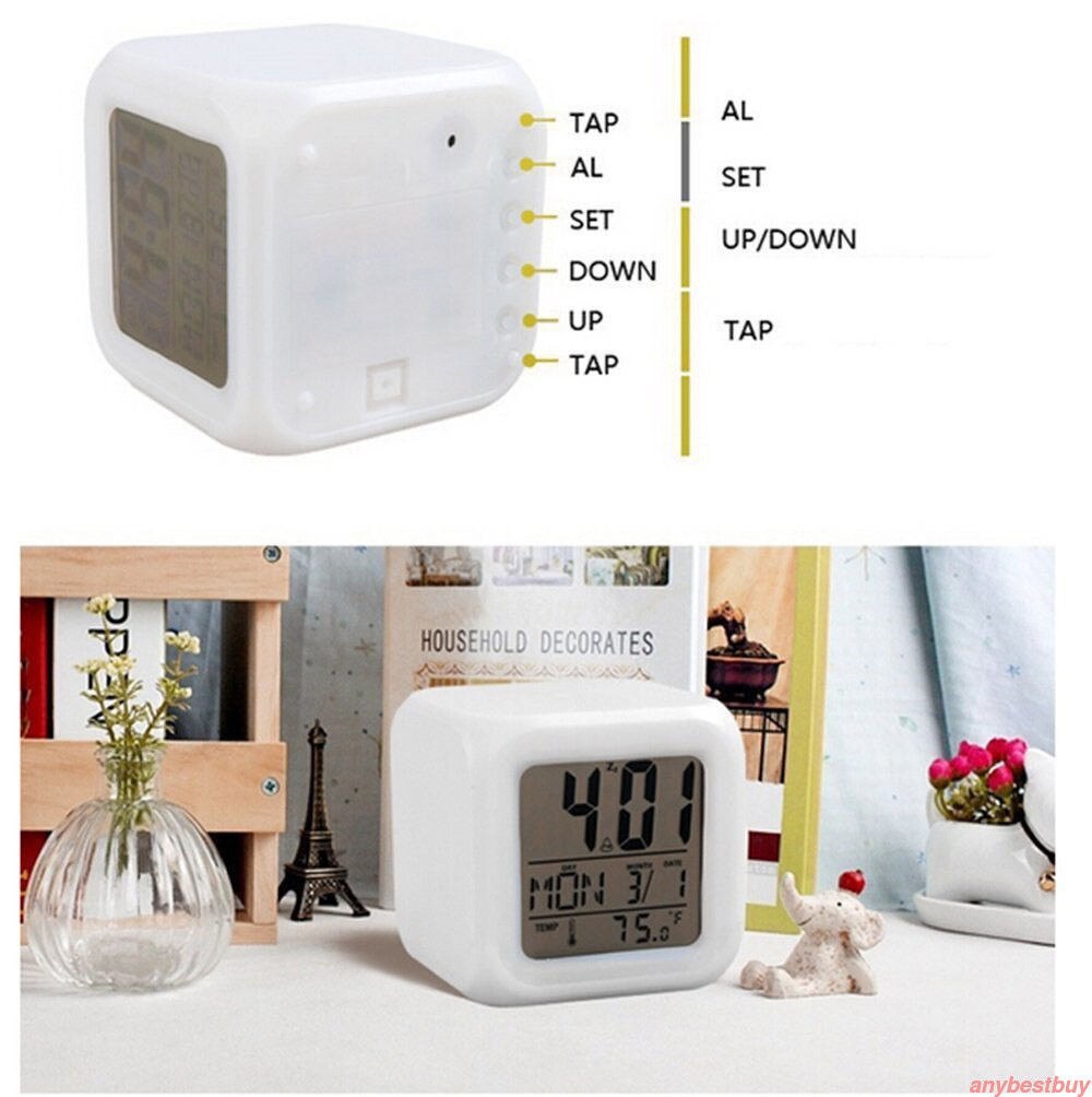 7 Color LED Change Digital Glowing Alarm Clock Night Light for Bedroom Child digital alarm clock electronic gadgets