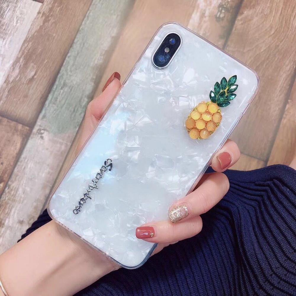 Luxury Rhinestone Pineapple Pearls Phone Case Soft TPU Cover Korea Casing For iPhoneXS MAX 8PLUS 6s 7plus Skin Shell Protection: for iPhone XS MAX / A