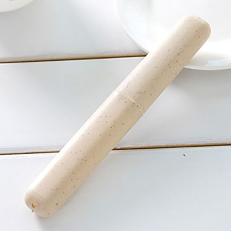 Portable Kids Toothbrush Storage Box Travel Toothbrush Holder Case Camping Anti-Bacterial Toothbrush Cover: Beige