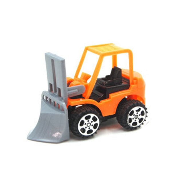 Plastic Rally Return Car Toy car for children 1：24 City engineering vehicle Model Forklift truck Loaders Toys For children: D