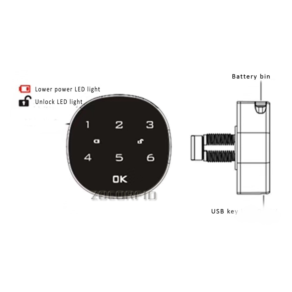 Upgrade Zinc alloy Digital Keypad Password Keyless Lock with dry battery Security Cabinet Coded Locker temporary or private mode