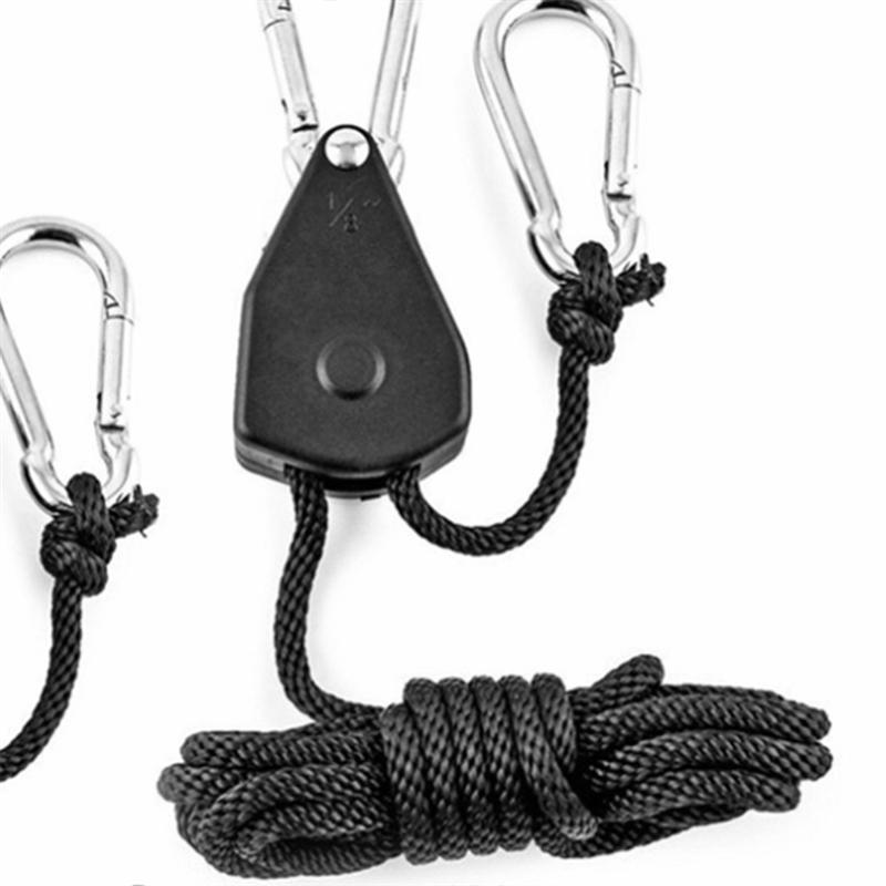 4 st 1/8 tum kraftig justerbar växelljus spärr rephängare för växande ljusarmaturer trädgårdsarbete