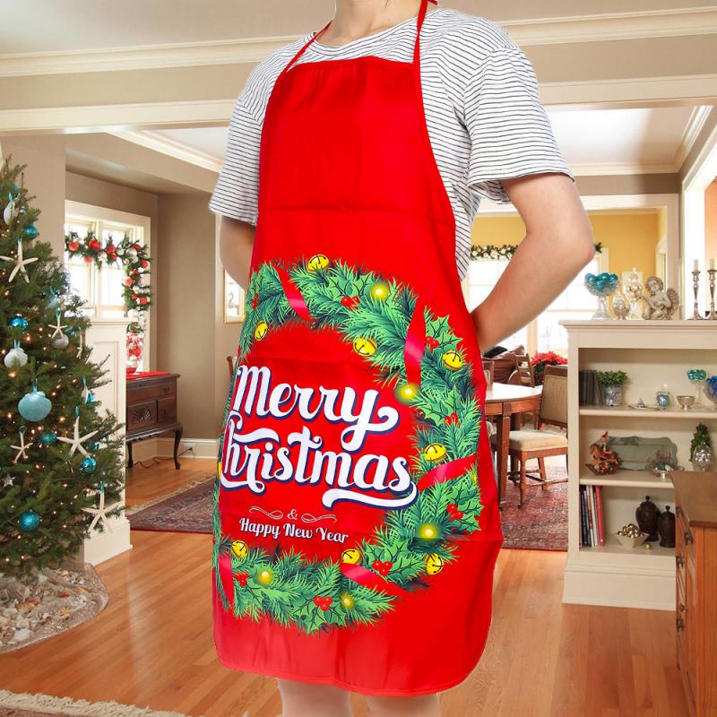 Kitchen Aprons Funny Household Party Christmas Decorations Aprons Christmas Adult Santa Apron For Xmas Home Kitchen Cooking