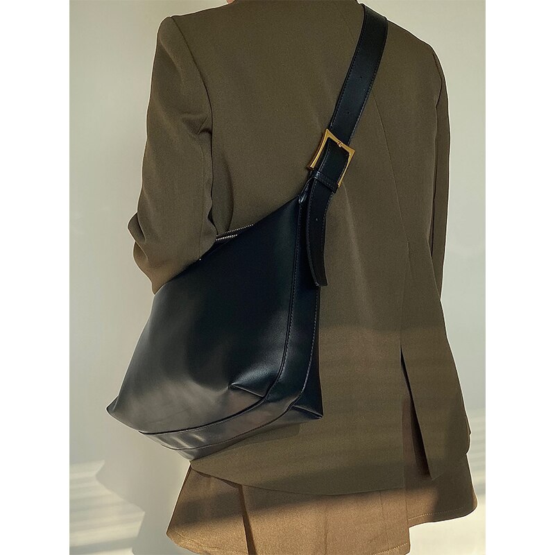 Eenvoudig Effen Kleur Vrouwelijke Messenger Bag Mode Pu Leer Vrouwen Schoudertassen Casual Grote Capaciteit Dames Handtassen Tote