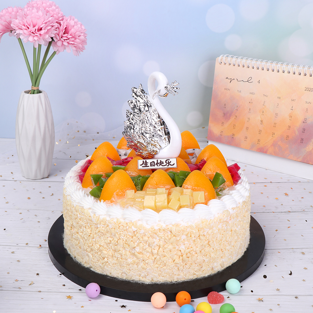 Décoration de gâteau avec plumes de cygne | Or, argent, ornement couronne de cygne, décoration de gâteau joyeux anniversaire forme de cygne, fournitures de gâteau de mariage, fête de la saint-valentin