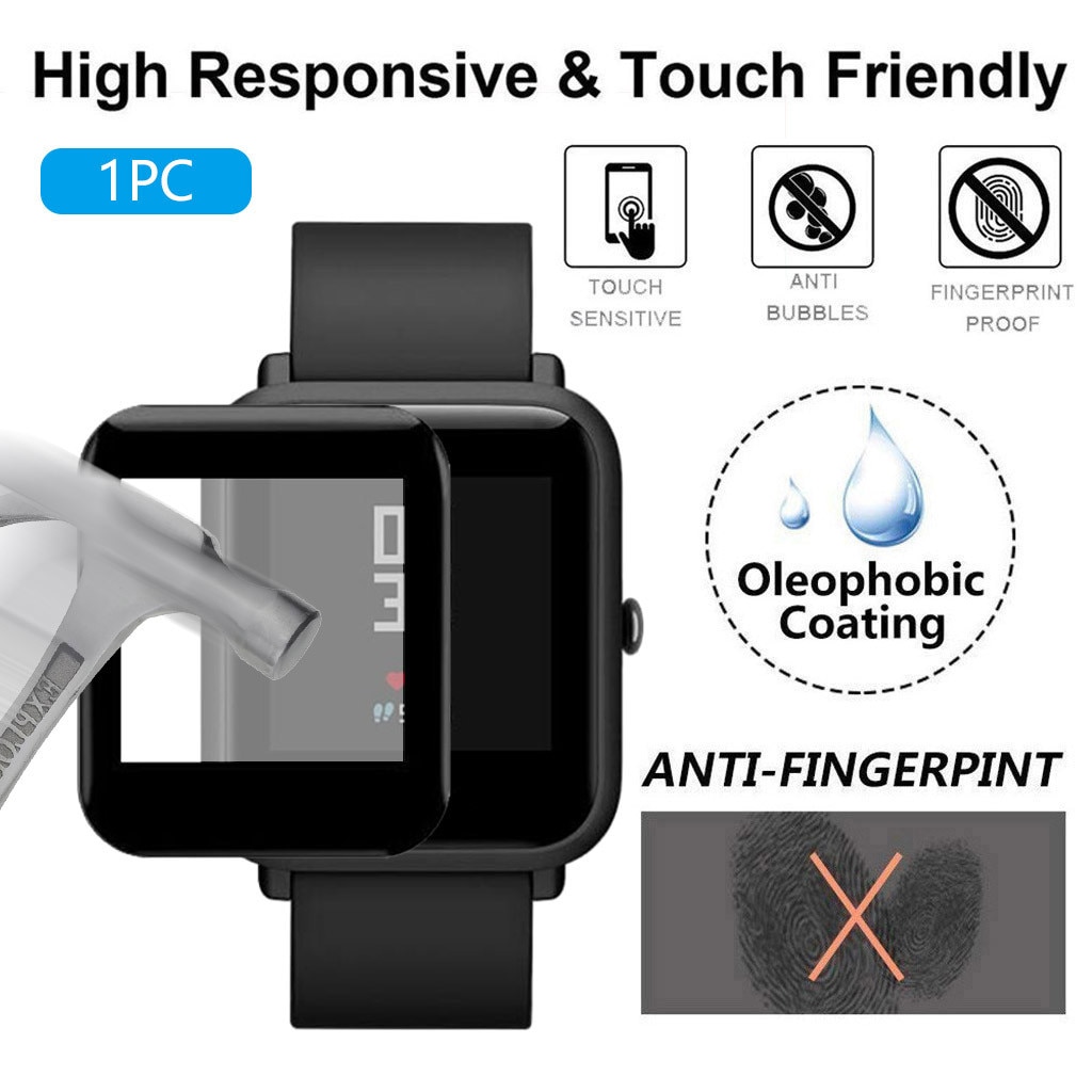 Anti scratch pet filme para amazfit bip lite protetor de tela pelicula protectora para bolha de toque livre sensível