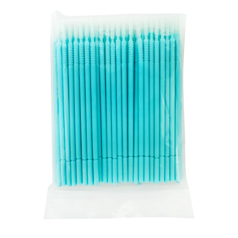 100pcs/Pack Bendable Micro Brushes Disposable Microbrush Applicators Eyelash Extensions Eyelash Glue Cleaning Brush for Eyelash: SKY BLUE