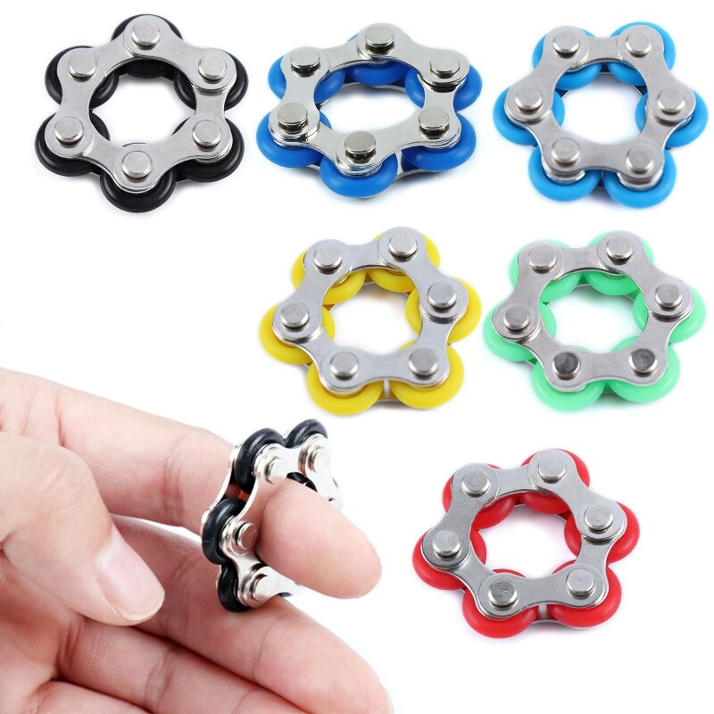 Foreign trade 6-section Key Ring Fidget toy to relieve pressure and vent toy bicycle decompression chain