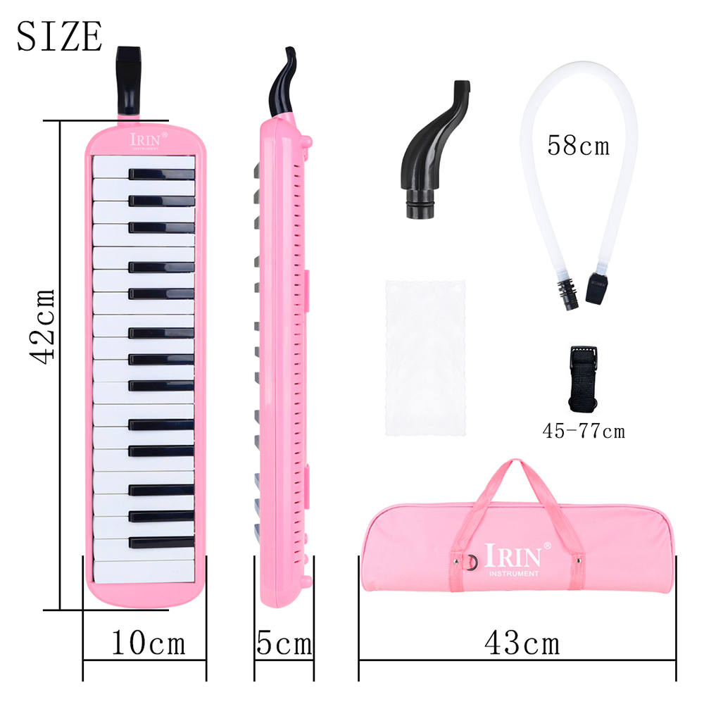 IRIN Melodica 32/37 Keys Piano Keyboard Mouth Organ Harmonica Musical Instrument Beginner Children Educational Melodica: transparent