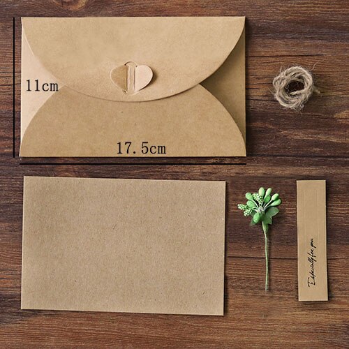 17.5 x 11cm 1pc kraftpapper kuvertpåsar vintage kuvert för kort scrapbooking brevpapper kuvert: L grön blomma
