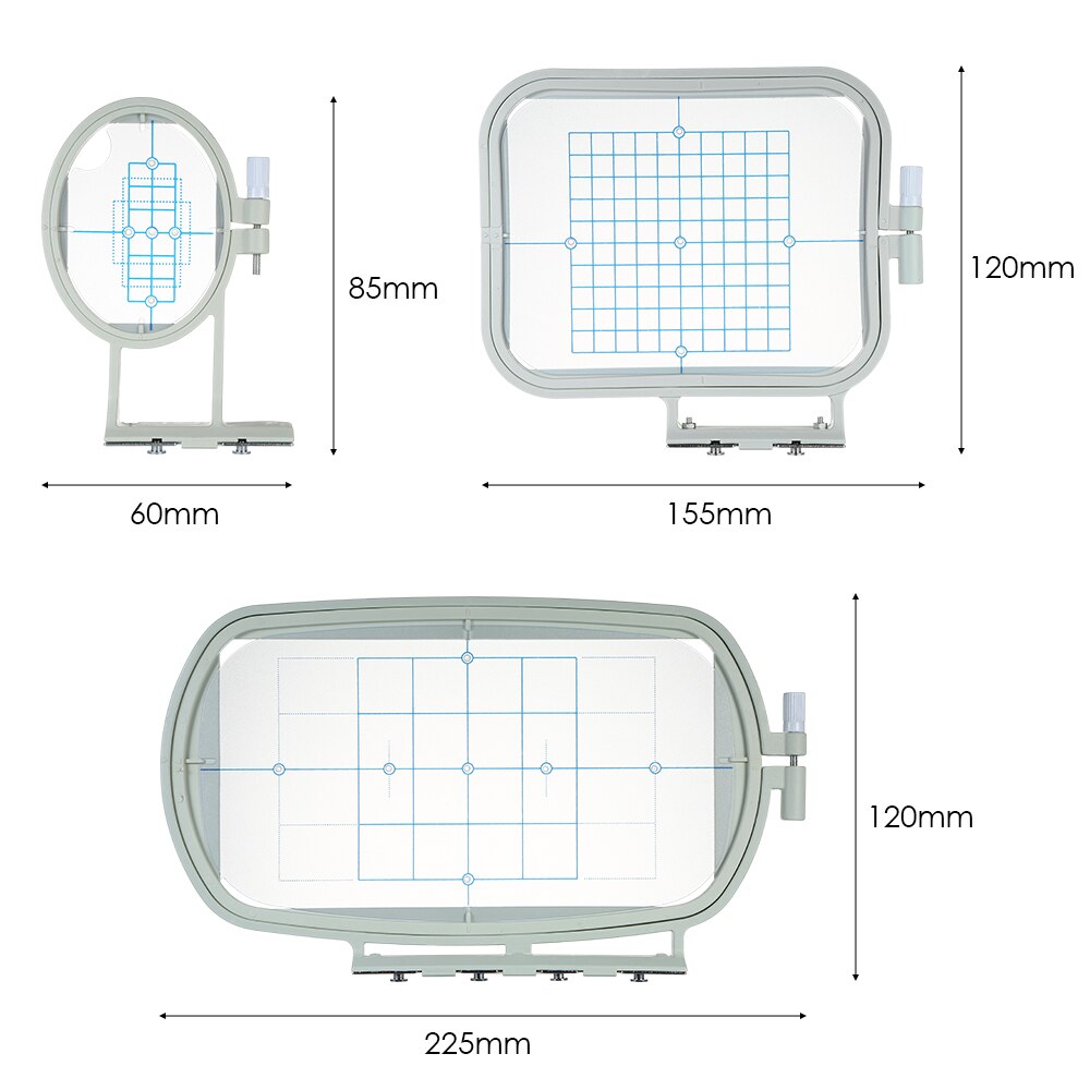 3pcs/set Household Embroidery Machine Hoop Frame Set Sew Tech Hoops Sewing Machine Tools for Brother SE270D SE-350 SE-400