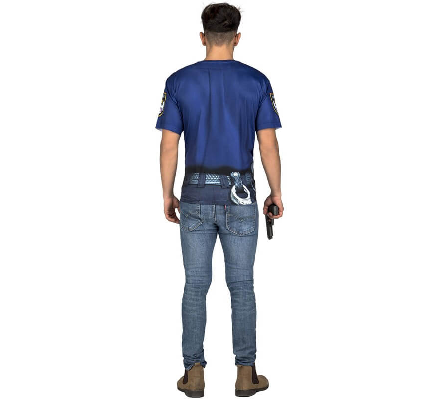 Camiseta disfraz de Policía forzudo para hombre