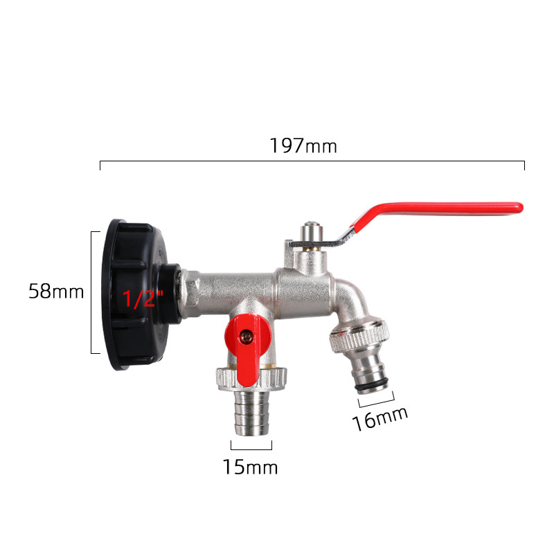 S60 * 6 Ibc Tank Adapter 1000L Ibc Tank Fittingen Tuinslang Connector Vervanging Valve Fitting: 11