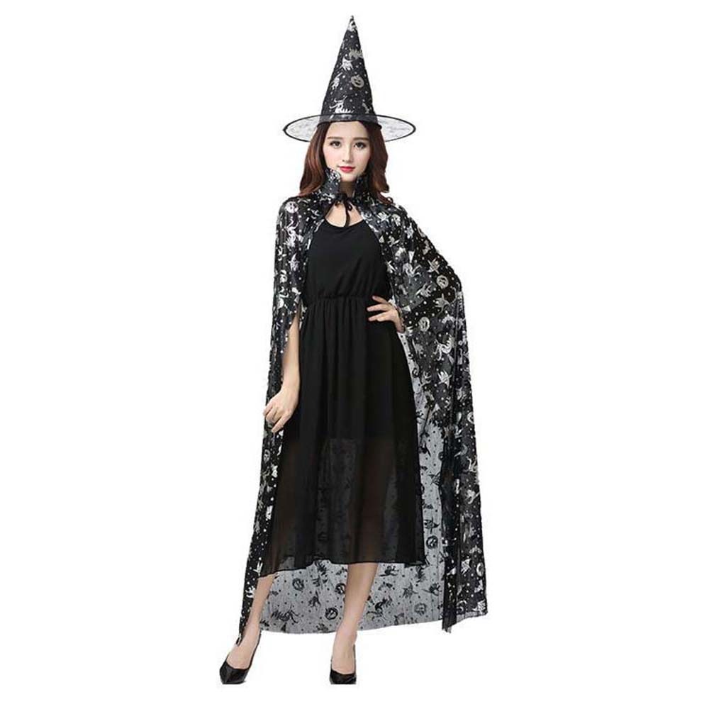 Masquerade mostrar trajes de desempenho conjuntos de capa de halloween abóbora bruxa bonés feiticeiro robe fantasma morcego chapéu roupas de bruxa das mulheres dos homens