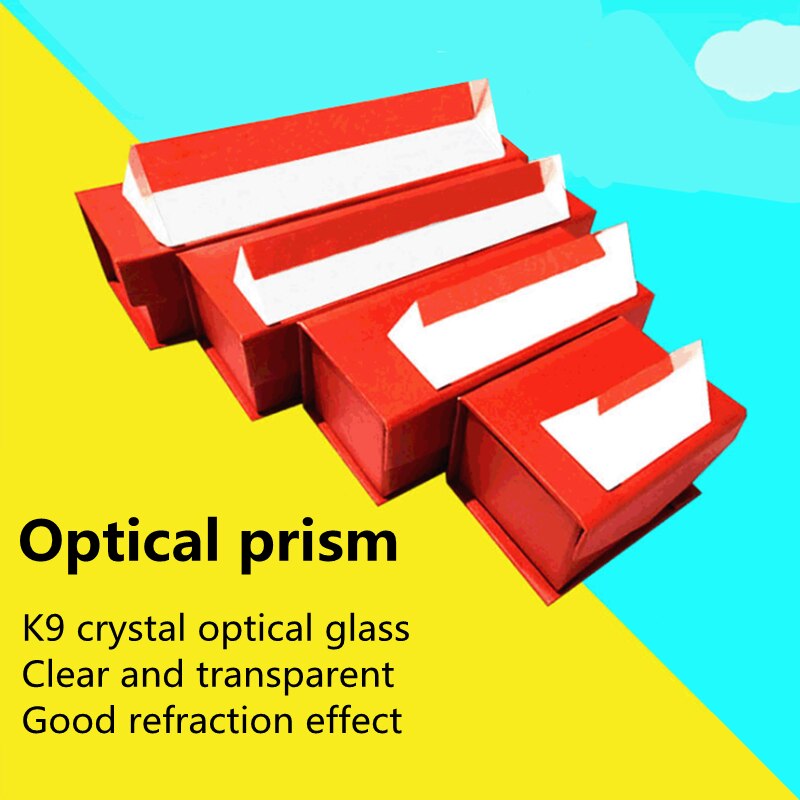 25X25X80MM Triangular Prism Children&#39;s Physics Teaching Refraction Spectrum Prism K9 Rainbow Optical Glass Prism