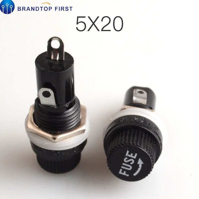 2pcs 5*20mm glass fuse holders 6X30 insurance tube socket fuse holder for 6*30 insurance Panel Mount Fuse Holder: 5X20